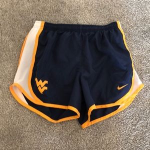 NIKE youth large WVU running shorts